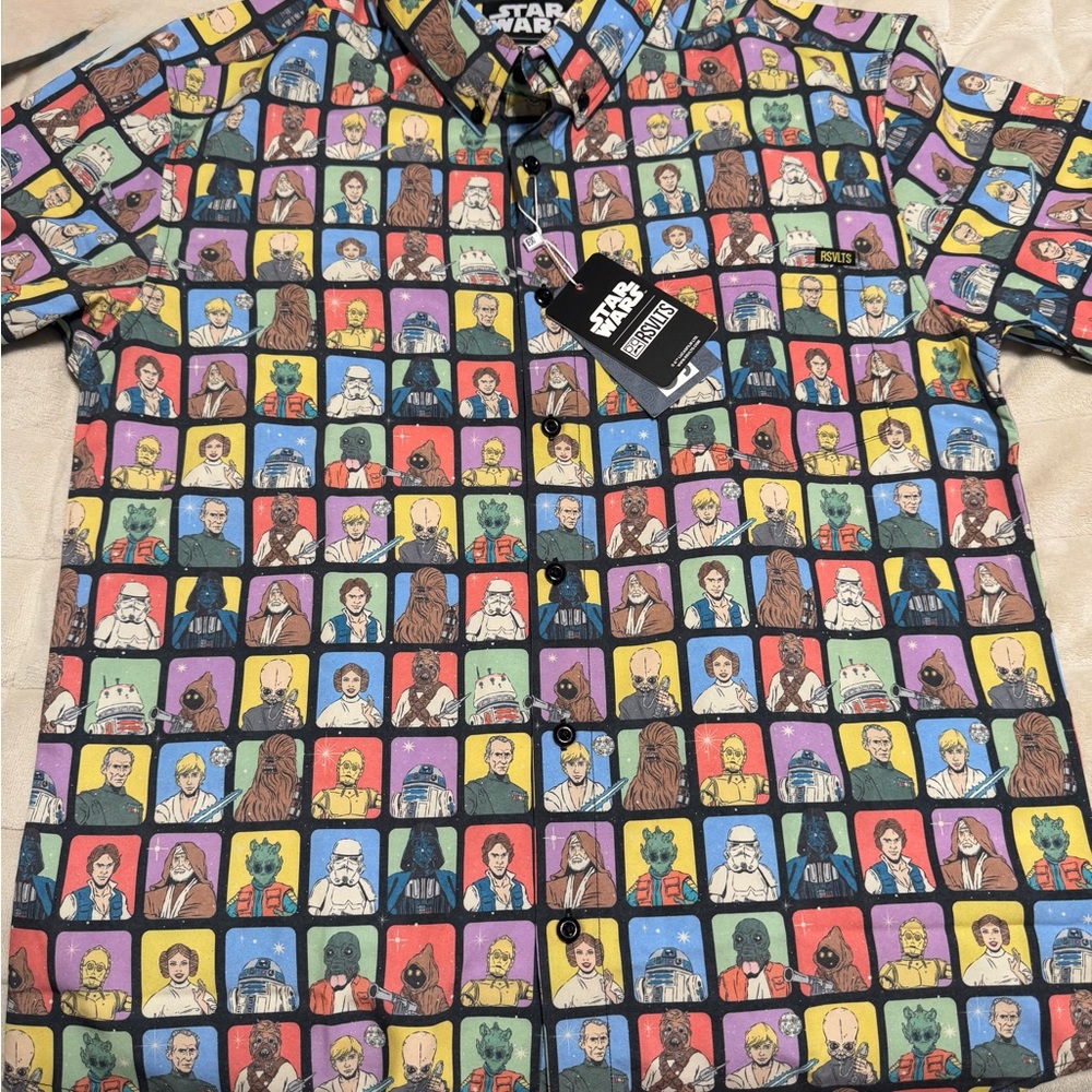 Star Wars Multicolor Character Grid Button-Up Shirt